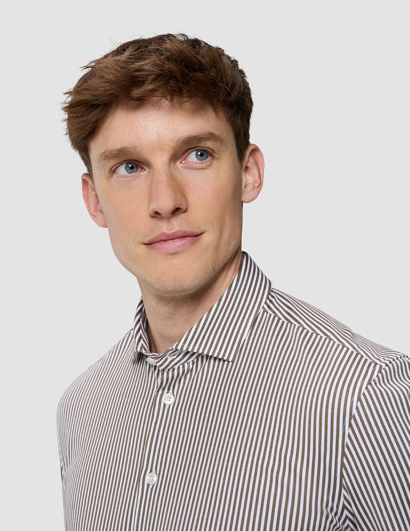 Classic Shirt Shadow Brown Stripe Slim